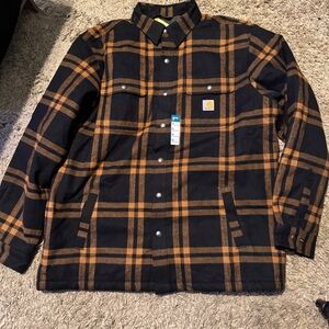 Carhartt Relaxed Fit Flannel Sherpa-Lined Shirt Jac Size XL